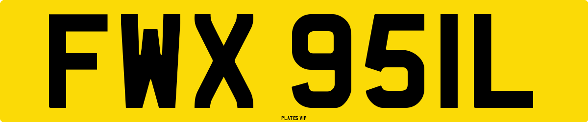 FWX 951L Number Plate