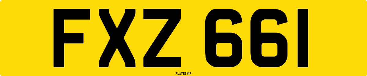 FXZ 661 Number Plate