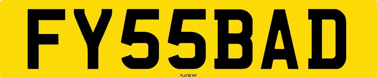 FY 55 BAD Number Plate