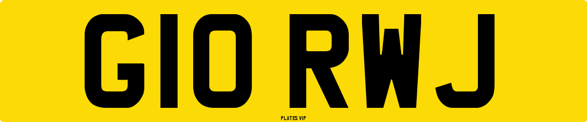 G10 RWJ Number Plate