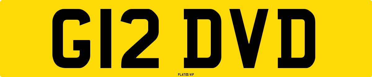 G12 DVD Number Plate