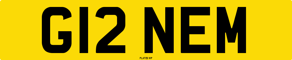 G12 NEM Number Plate