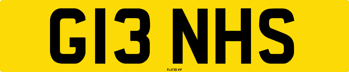 G13 NHS Number Plate