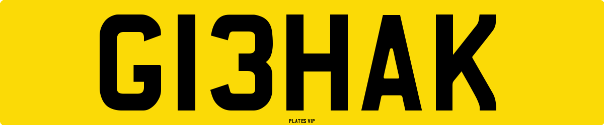 G13HAK Number Plate