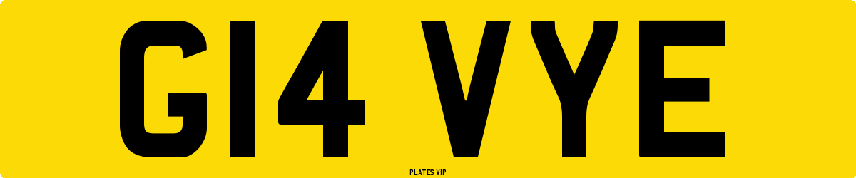 G14 VYE Number Plate