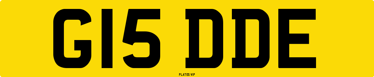 G15 DDE Number Plate