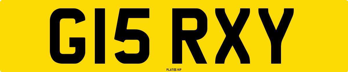 G15 RXY Number Plate