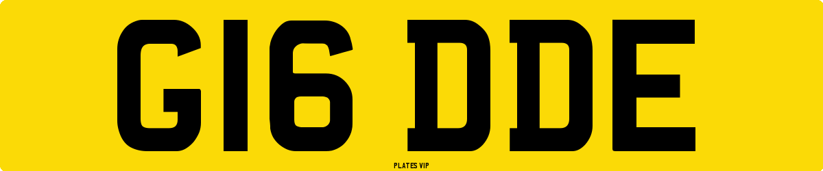 G16 DDE Number Plate