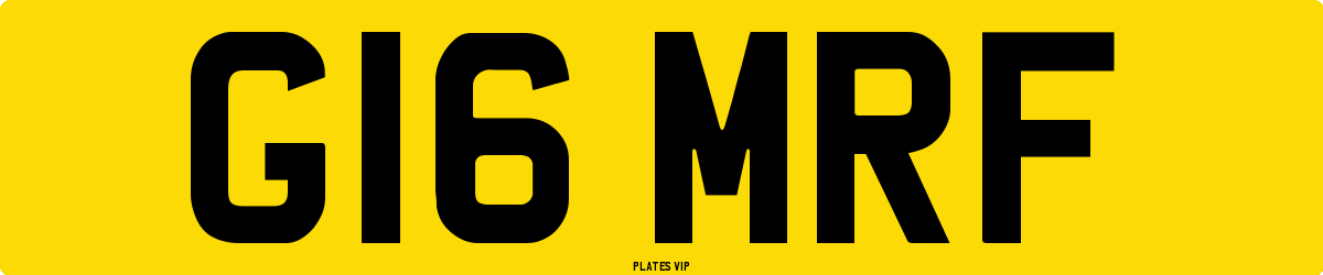 G16 MRF Number Plate