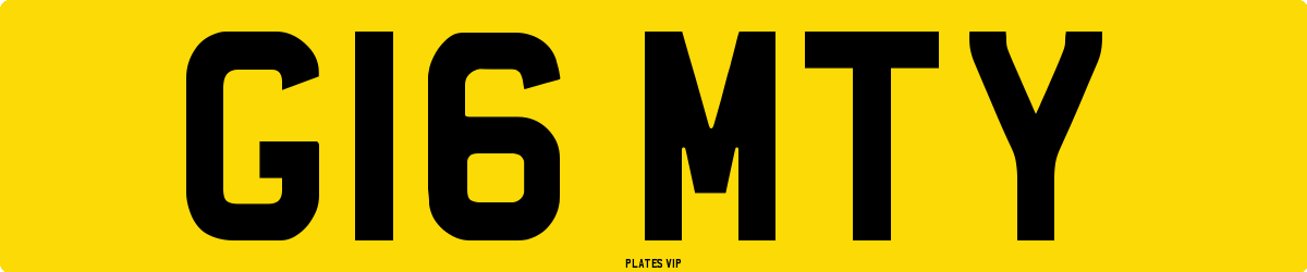 G16 MTY Number Plate