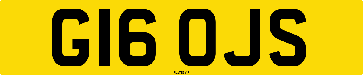 G16 OJS Number Plate