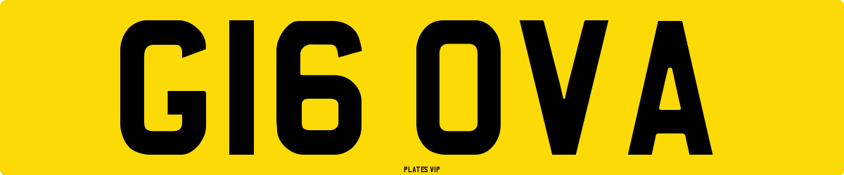 G16 OVA Number Plate
