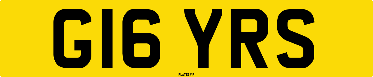 G16 YRS Number Plate
