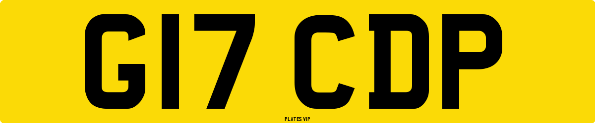 G17 CDP Number Plate