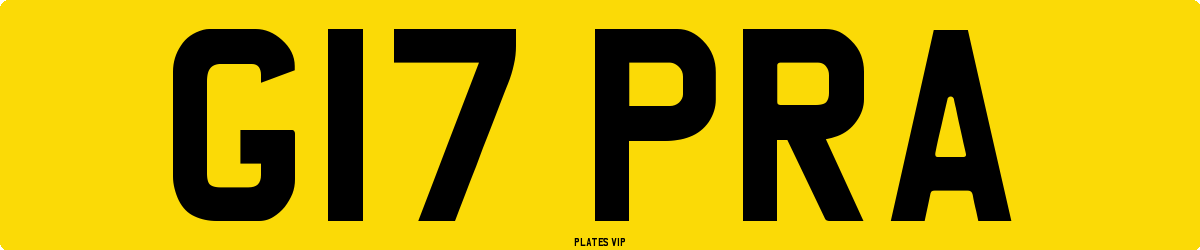 G17 PRA Number Plate