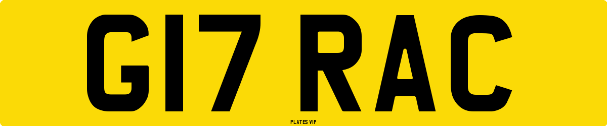 G17 RAC Number Plate