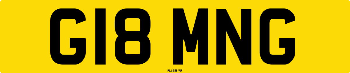 G18 MNG Number Plate