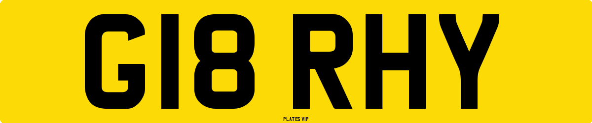 G18 RHY Number Plate