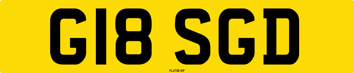 G18 SGD Number Plate