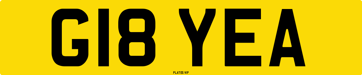 G18 YEA Number Plate