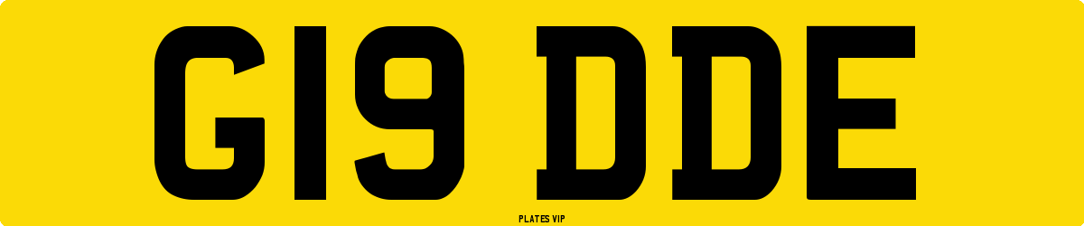 G19 DDE Number Plate