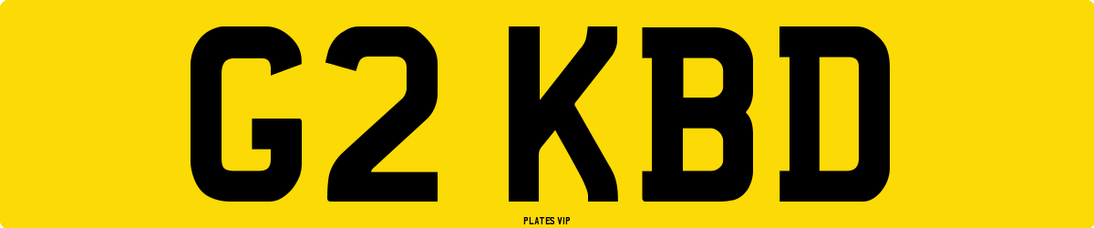 G2 KBD Number Plate