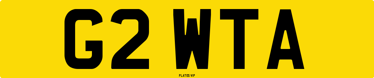 G2 WTA Number Plate