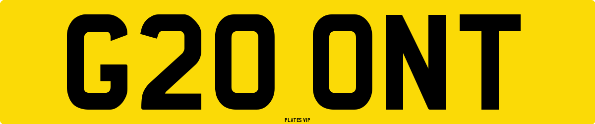 G20 ONT Number Plate