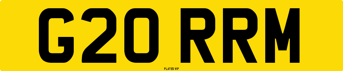G20 RRM Number Plate