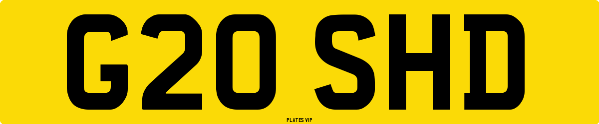 G20 SHD Number Plate