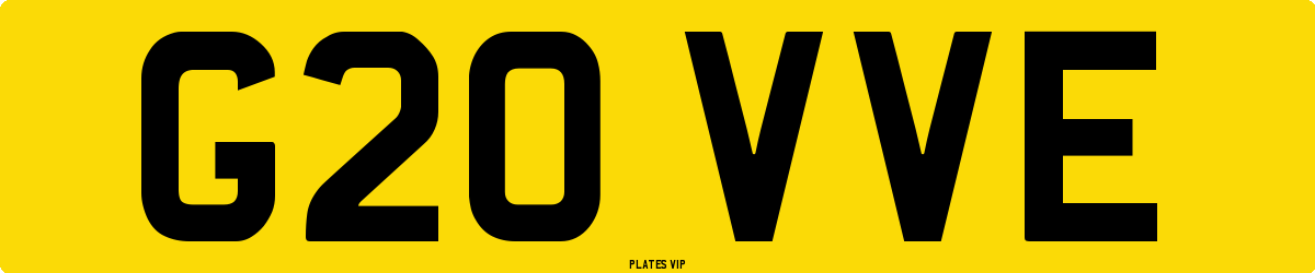 G20 VVE Number Plate