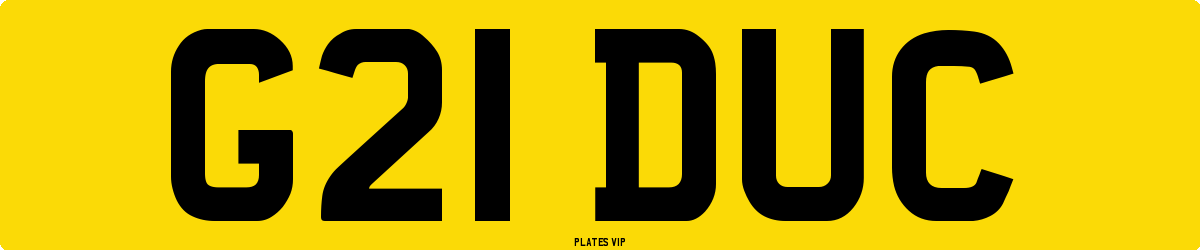 G21 DUC Number Plate