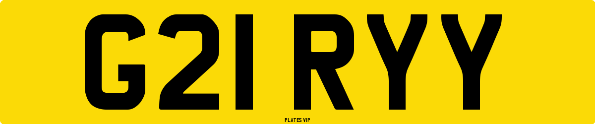 G21 RYY Number Plate