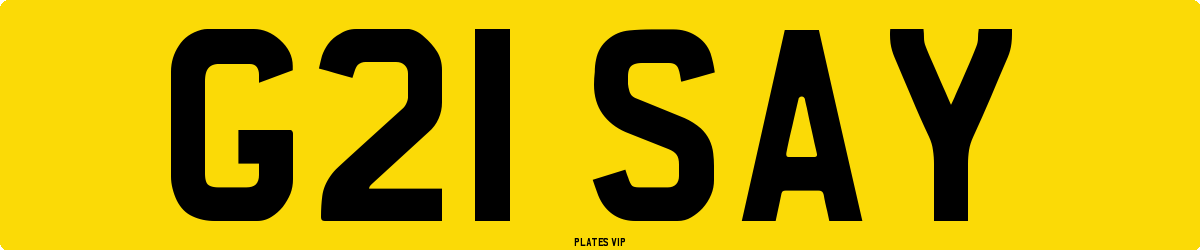 G21 SAY Number Plate