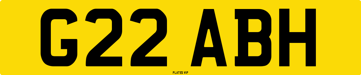 G22 ABH Number Plate