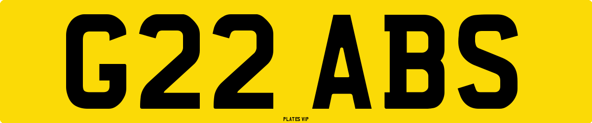G22 ABS Number Plate