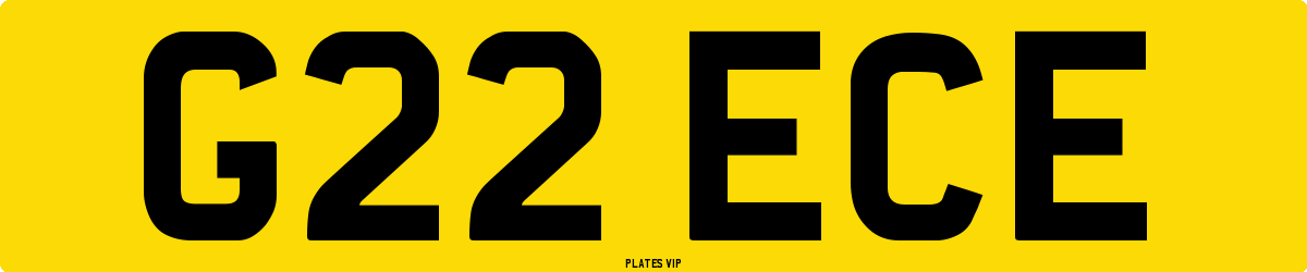 G22 ECE Number Plate