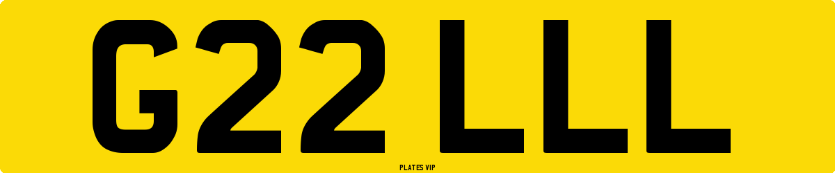 G22 LLL Number Plate