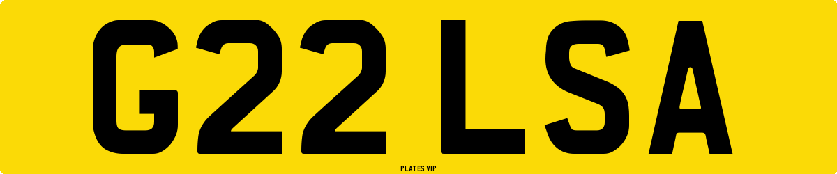 G22 LSA Number Plate