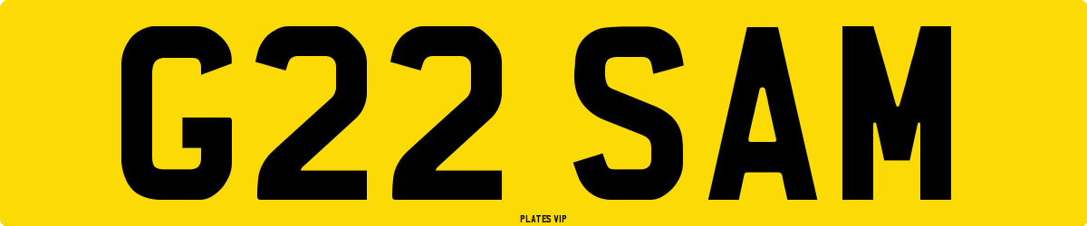 G22 SAM Number Plate