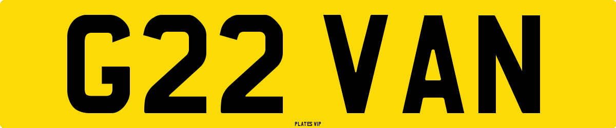 G22 VAN Number Plate