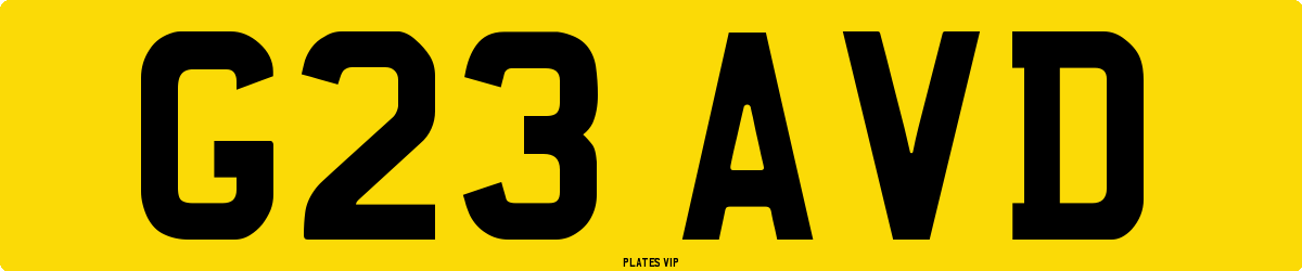 G23 AVD Number Plate