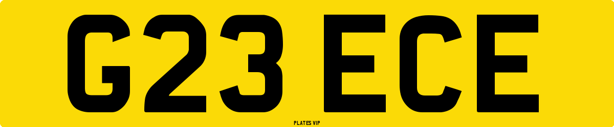 G23 ECE Number Plate