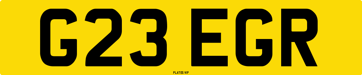 G23 EGR Number Plate