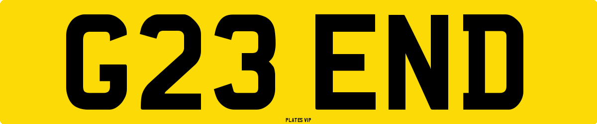 G23 END Number Plate