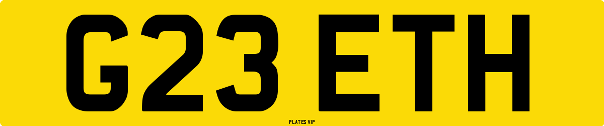 G23 ETH Number Plate
