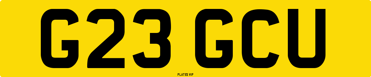 G23 GCU Number Plate