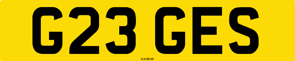 G23 GES Number Plate