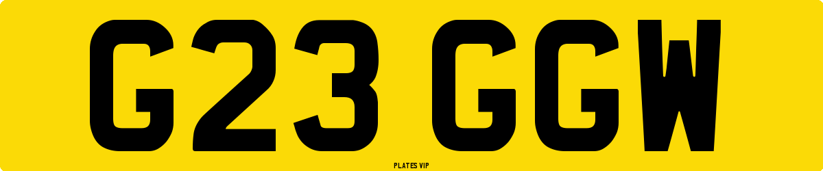 G23 GGW Number Plate