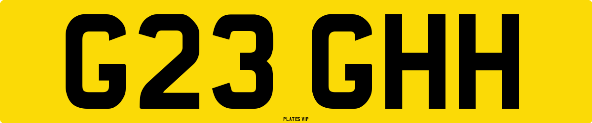 G23 GHH Number Plate